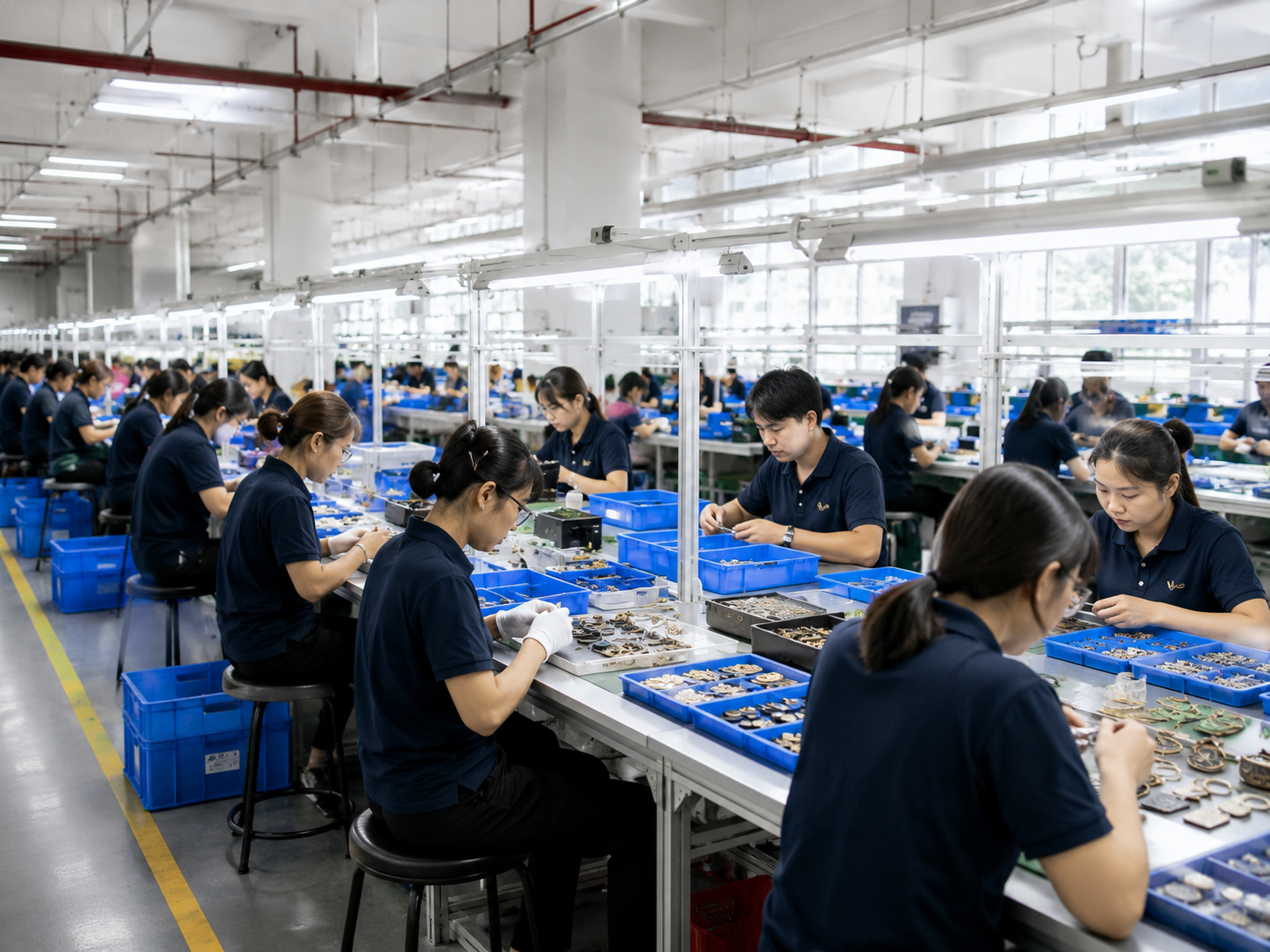 Souvenir product assembly and inspection workshop
